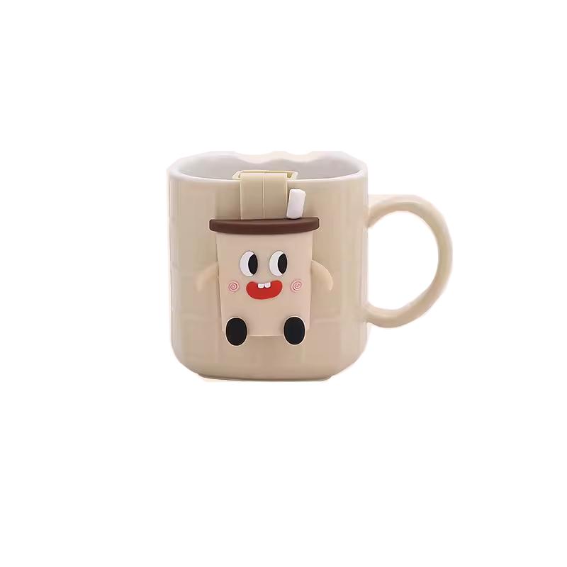 Керамическая кружка с ситечком для чая, высокий уровень внешнего вида, простая чашка для чая, бытовая мультяшная офисная маленькая и изысканная милая кофейная кружка