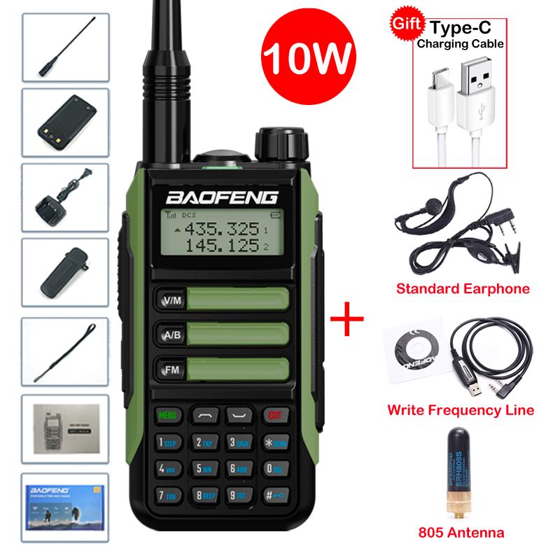 BaoFeng UV-16 Max 10W Type-C Walkie Talkie IP68 Two Way Radio UHF VHF Dual Band Radio Upgraded of UV16 UV17 Plus UV82 Pro