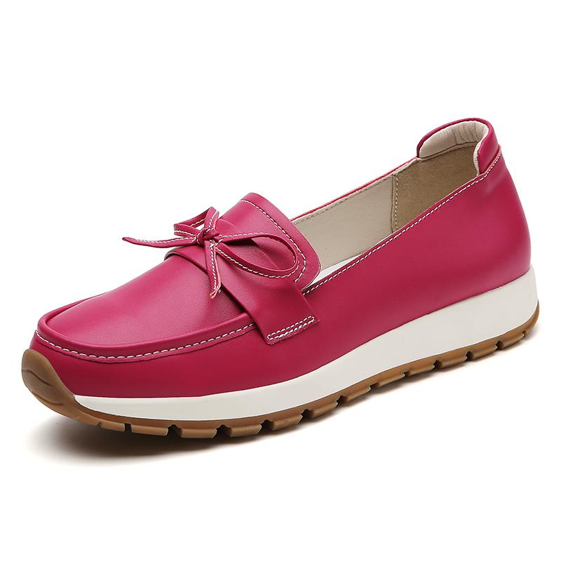 Модные новые женские туфли большого размера из 100% коровьей кожи, модные повседневные удобные спортивные нескользящие туфли из высококачественной кожи