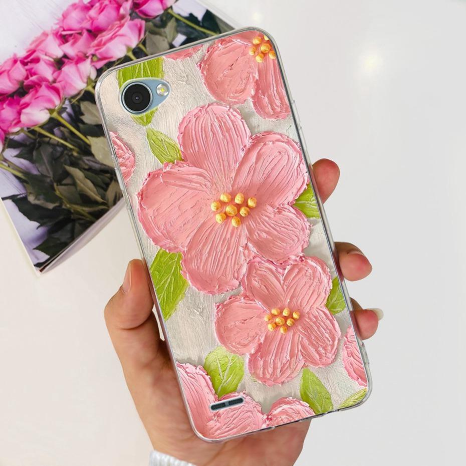 For LG Q6 Q6a Q6+ M700 X600K X600L X600S Cute Flower Cat Painted Phone Case For LG Q6 Plus Q 6 Alpha Soft Silicone TPU Cases