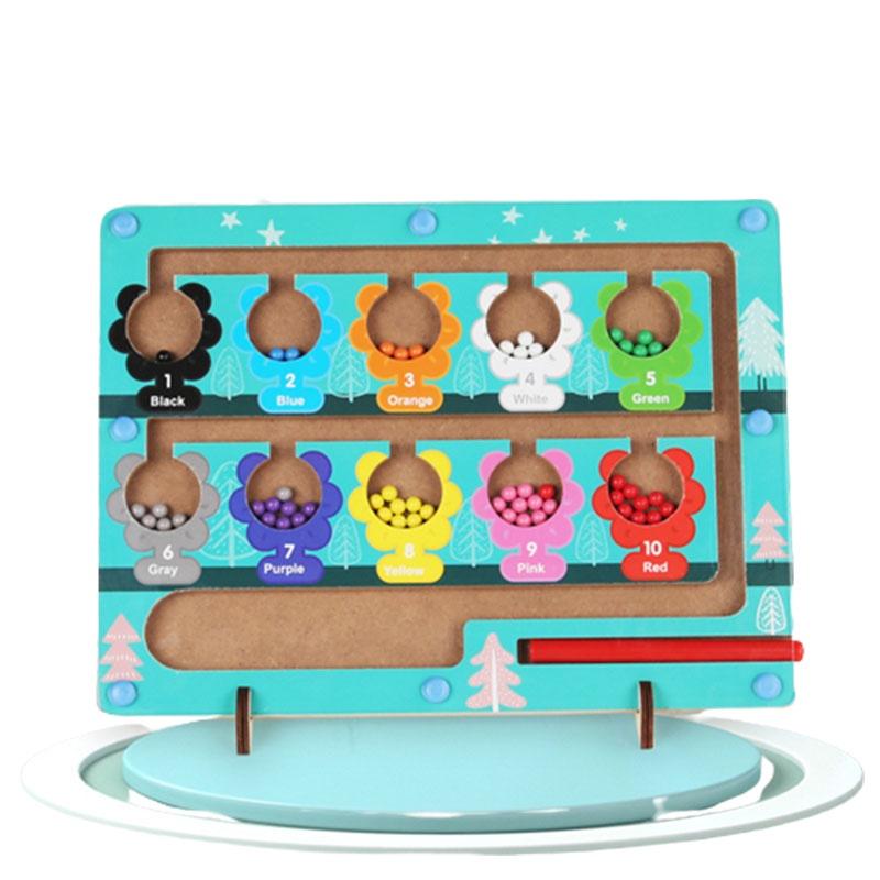 Индивидуализированный магнитный цветной лабиринт с цифрами Монтессори деревянная магнитная головоломка игра на счет игрушка