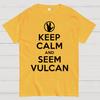 Keep Calm and Seem Vulcan Cotton Summer Casual Cool Loose T-Shirt