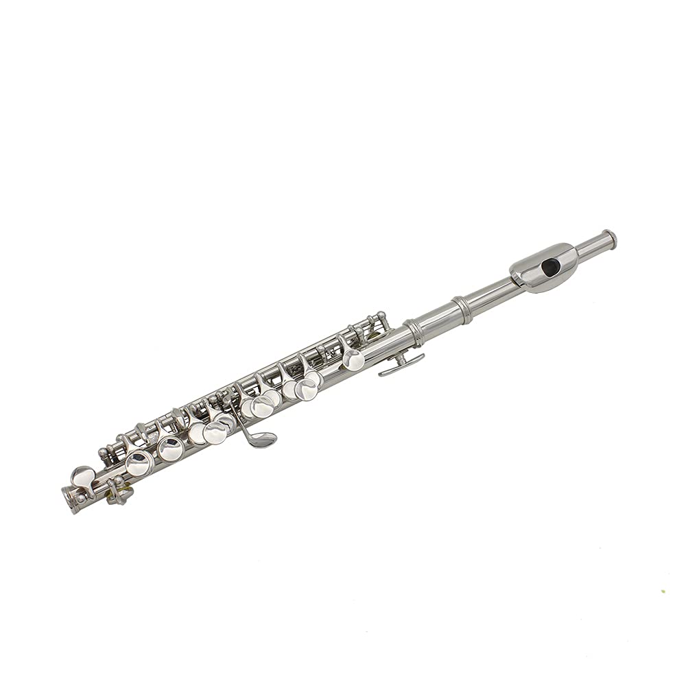 Cryfokt 16-hole Piccolo, Educational Wind Instrument for Band Performances for Beginners (silver), CRYFOKTTQK76I30GA-02