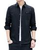SHANLIANG Long Sleeve Black Shirt with Metal Basic Solid Oxford Shirt Men's Buttons, Color, Business, Color, Casual, Cotton, Fashionable, Spring,