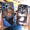 Черный чехол из ТПУ для iPhone 5 5S SE 2020 6 6S 7 8 plus x 10 XR XS 11 12 13 mini pro MAX задняя крышка волк собака кошка лев тигр животное