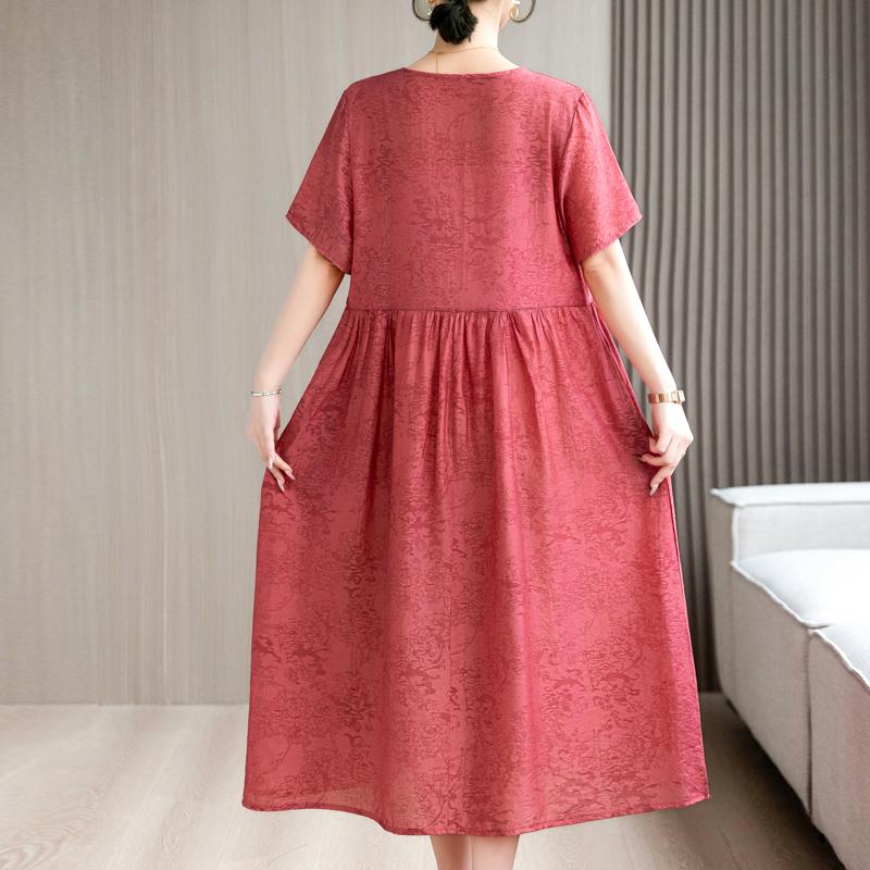 Элегантные платья для женщин, повседневные летние длинные платья больших размеров с короткими рукавами, женская винтажная женская одежда среднего возраста