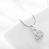 Sterling Silver Zirconia Pendant Necklace Pierced Earrings Jewelry Set