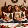 Christmas Pillow Cover Christmas Linen Pillowcase Autumn Decoration Snowman Pillow Covers For Chair Sofa Bedroom Living Room