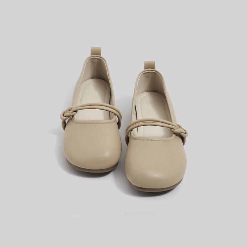 Туфли Мэри Джейн женские 2024 весна и осень новые поздний вечерний бриз нежные туфли с юбками, универсальные балетки с мелким вырезом