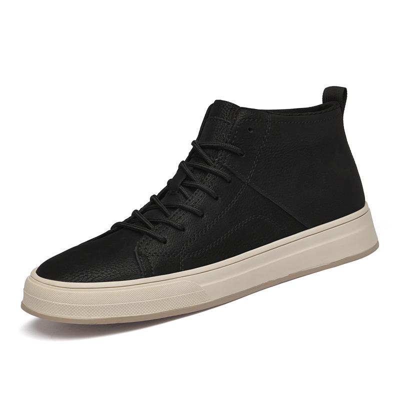 Hot Sale Stylish Men's Boots Genuine Leather Ankle Boots Fashion British Trend Male Vulcanized Shoes Non-Slip Outdoor Walk Shoes