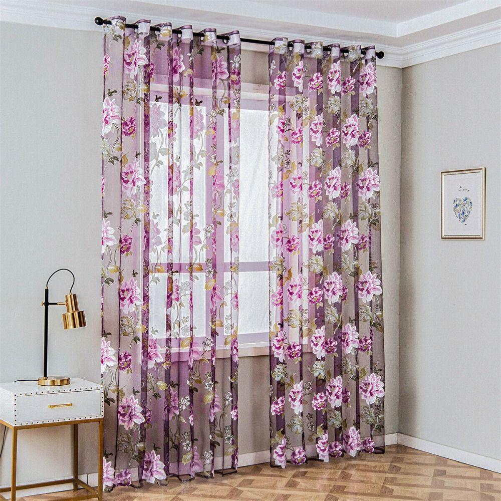 Прозрачные тюльные занавески для окон, цветочные украшения для дома, занавески с вуалью в виде пиона, занавески для гостиной