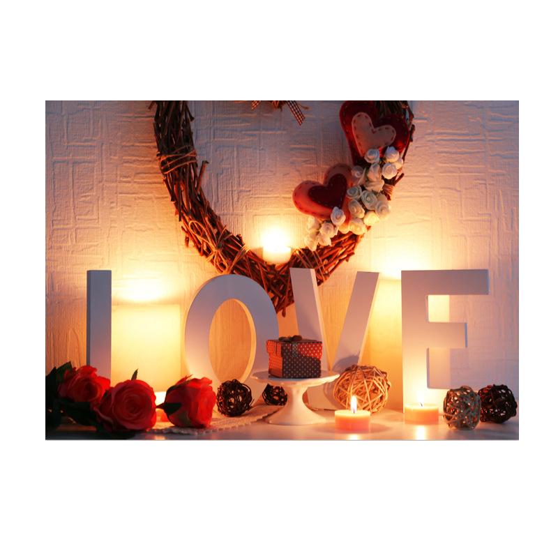 Red Rose&Heart Backdrops for Wedding Valentine's Day Birthday Party Background