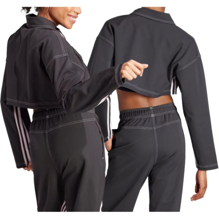 adidas Куртки Женские Черные Лацканы Умеренные IB4751