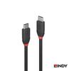 Lindy 0.5m Black Line USB 3.2 Gen 2x2 Type-C Cable 36905
