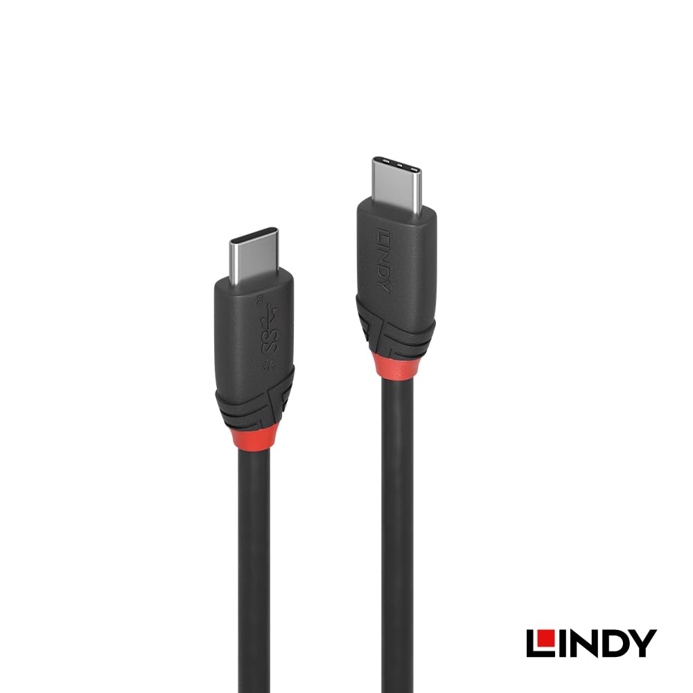 Lindy 0.5m Black Line USB 3.2 Gen 2x2 Type-C Cable 36905