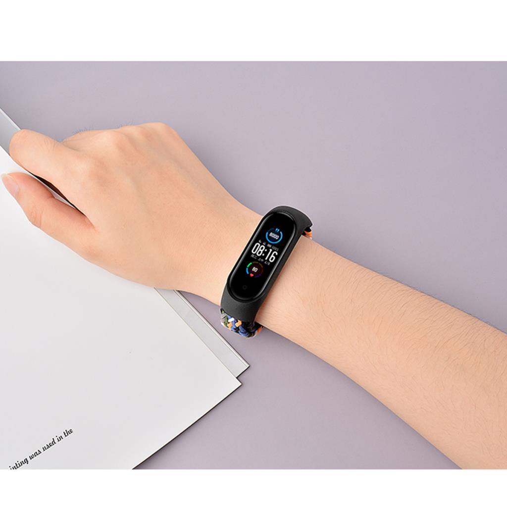 Браслет для Mi band 7 Ремешок Эластичный регулируемый металлический Плетеный нейлон Miband4 miband 5 correa pulseira для xiaomi Mi band 4 3 5 6