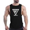 Summer Adult Men'S Fitness Outdoor Crew-Neck Vest Creative Triangle Pattern 2d Print Breathable Stylish Sleeveless Shirt