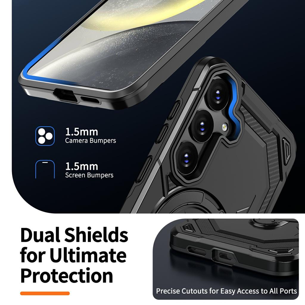 Для Samsung Galaxy S26 / S26 Pro Магнитный чехол с кольцом-подставкой Гибридный чехол для телефона из ПК + ТПУ