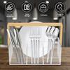 Acrylic Cutlery Holder Kitchen Silverware Organizer with Handle and 4 Compartments Cutlery Chopstick Forks Spoons Storage Picnic
