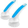 MR.SIGA Kitchen Brush, Dishwashing Brush, Pot Brush with Scraper, Multi-Purpose Long Handle Brush (Pack of 2)