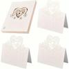 1set/20pcs White Heart Cutout Table Cards, Heart Table Number Name Place Seating Cards For Wedding Party Decoration