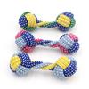 Гантель из хлопковой веревки для собаки, игрушка для жевания, устойчивая к укусам, узловатая веревка, игрушка для щенков, снятие скуки и стресса, для прорезывания зубов у питомцев, чистка зубов, интерактивная игрушка