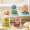 HUIQIBAO MOC Flower Display Box Micro Building Block DIY Mini Flower Mini Diamond Model Brick Toy for Children Desk Decoration