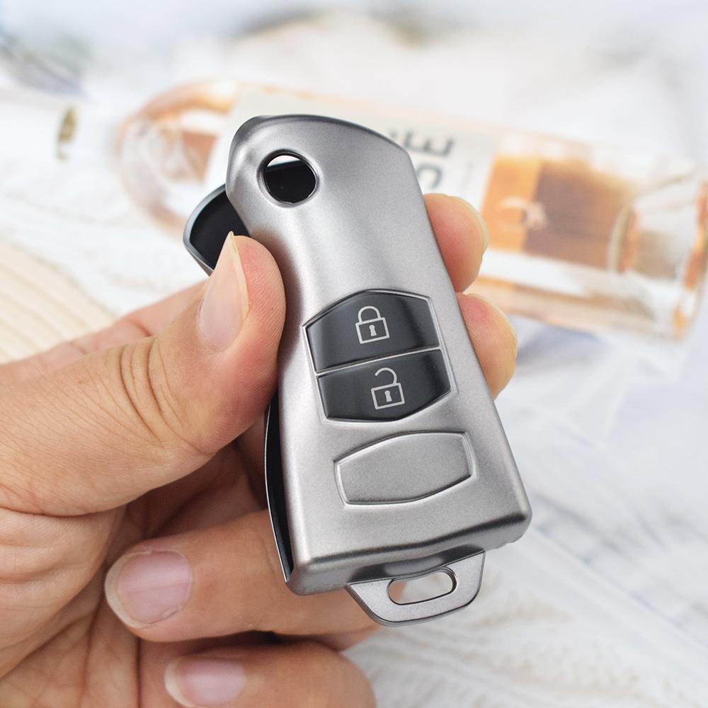 2 кнопки ТПУ складной откидной ключ-брелок для MAZDA 2 3 5 6 MX5 автомобильный чехол для пульта дистанционного управления крышка автоаксессуары
