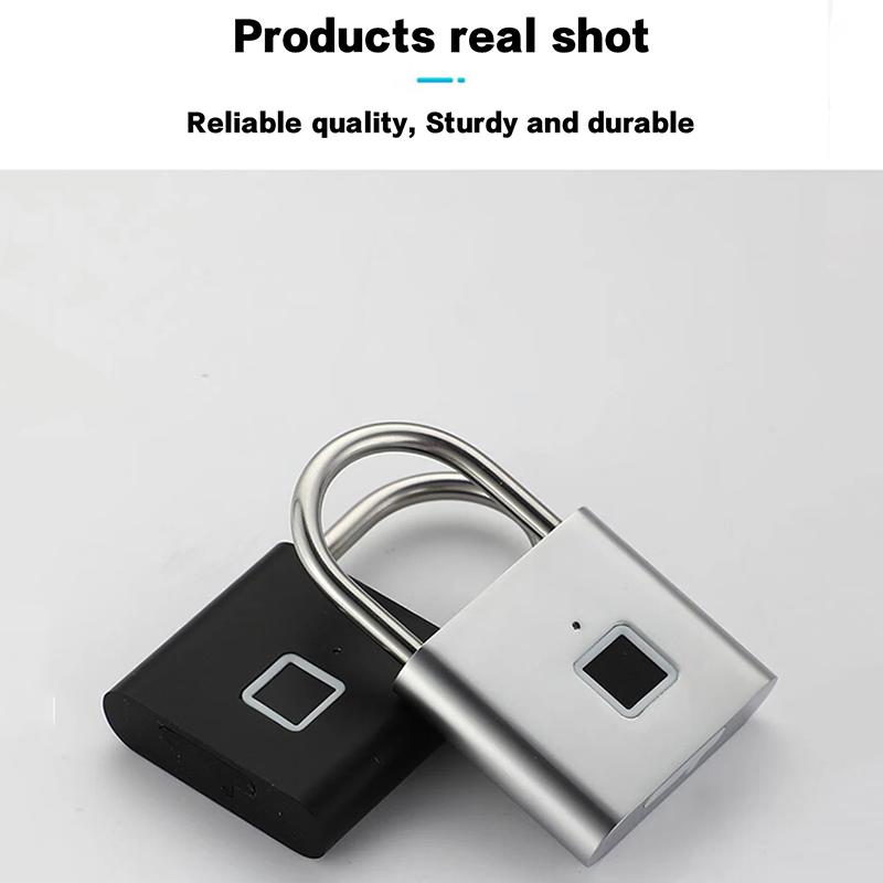 Бесключевой USB Перезаряжаемый Замок с Отпечатком Пальца Умный Дом Навесной Замок Водонепроницаемый Замок для Двери Быстрая Разблокировка Портативный Противоугонный Навесной Замок