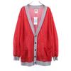 Unused VAST222 19ss Made In Japan Long Sleeve Mesh Cardigan 2 Red X Gray Men's Used