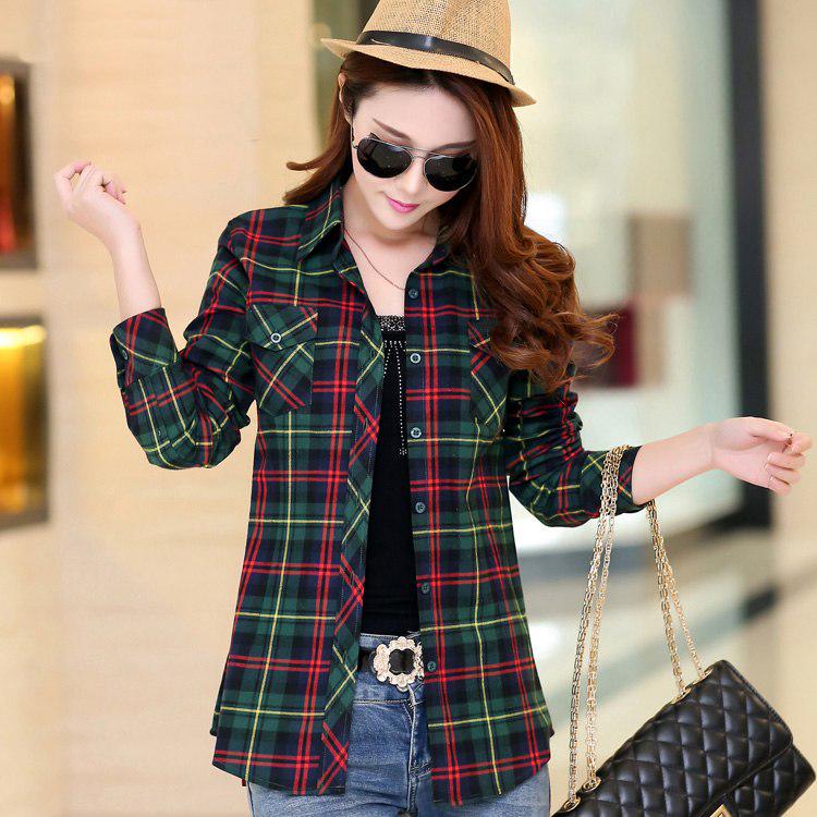 FEKEHA женские топы, Новое весеннее поступление 2024, клетчатая рубашка, женские повседневные блузки из 100% хлопка с длинными рукавами