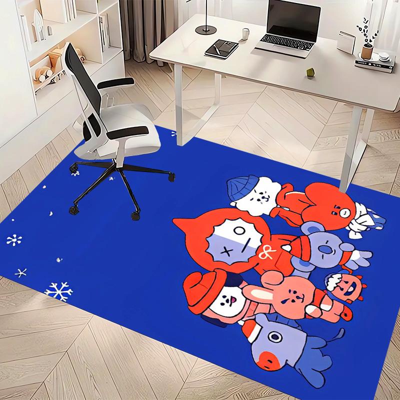 BT21 characters Printed Absorbent Washable Carpet, Non-Slip Bathroom Mats, Kitchen Rugs, Yoga Mat,Living Room Entrance, Camping Picnic Rugs
