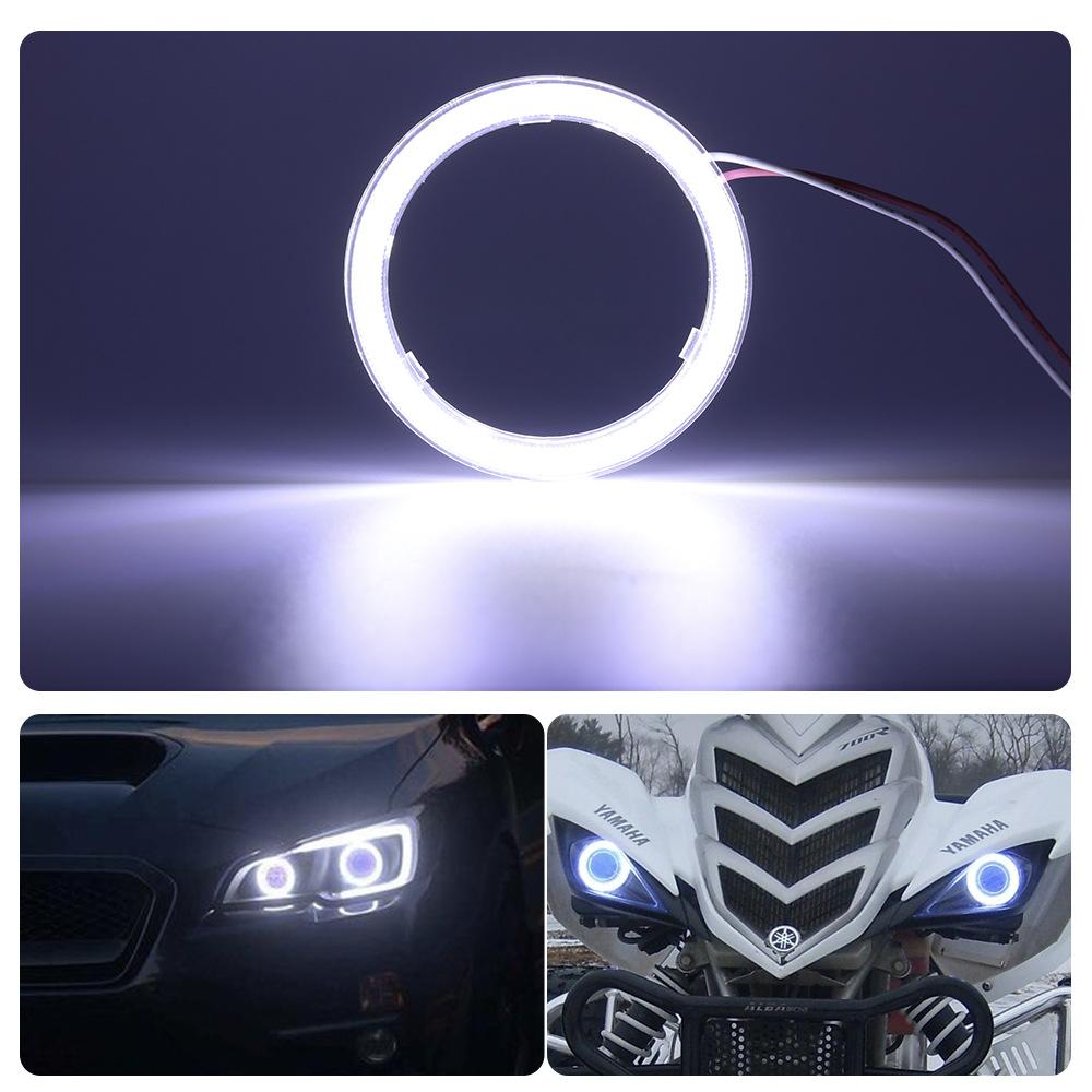 1 пара колец COB Angel Eyes Halo для светодиодных фар для автомобилей, мотоциклов, скутеров 12 В с крышкой