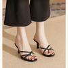 High-heeled Slippers Women's New Thin Heels In Summer 2025 Wear Cool Slippers Daily Casual Toe with Sandals