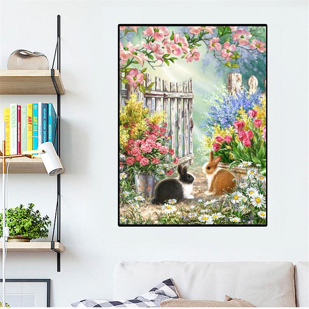 Алмазная картина Кролик Вышивка крестиком Алмазная мозаика Пейзаж Полный квадрат Алмазная вышивка