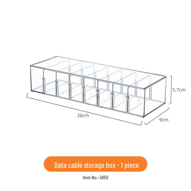 Power Cable Organizer Set: Desktop Charger & Data Cable Storage with Cover