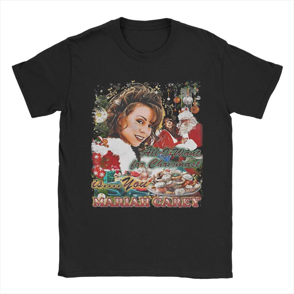 New Arrival Mariahed Careys Merry Christmas  T Shirt for Men Women  Cotton Tee Shirt Short Sleeve Clothing
