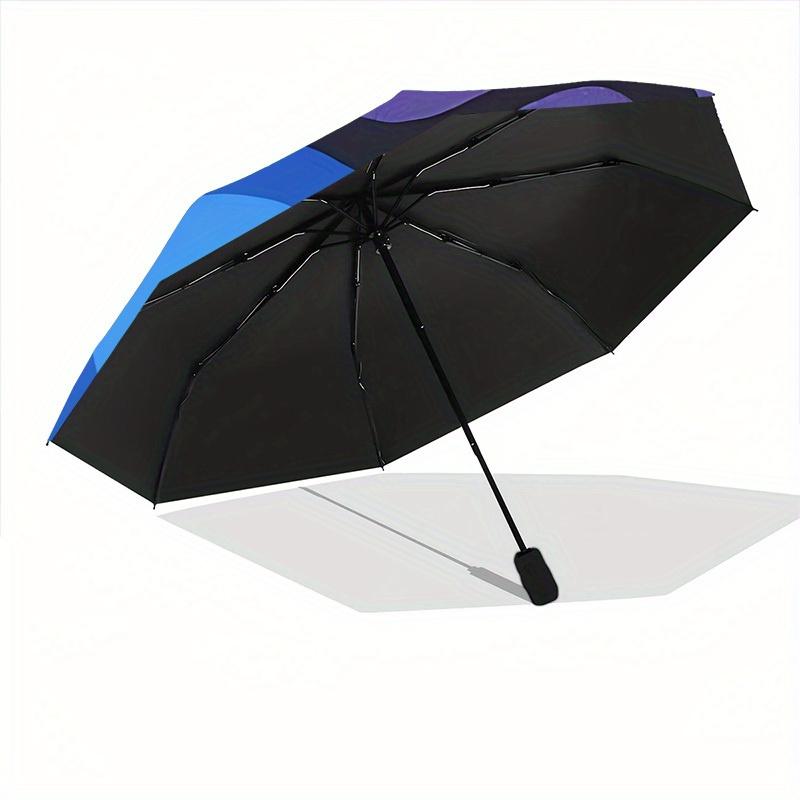 1pc Abstract Colors Automatic Open/close Folding Compact Umbrella, 8-Rib Sturdy Canopy, Lightweight Portable, Everyday Use, Gift,072