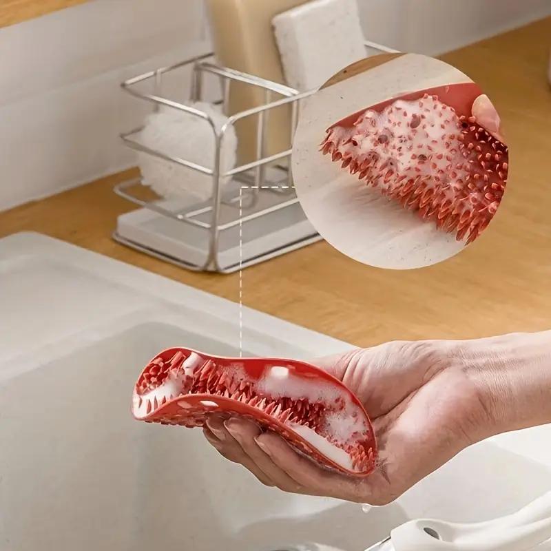 1 шт. Силиконовая щетка для чистки фруктов и овощей, щетка для мытья посуды, бытовая кухонная дезинфекция, не легко прилипает масло, губка для мытья посуды, щетка для горшка