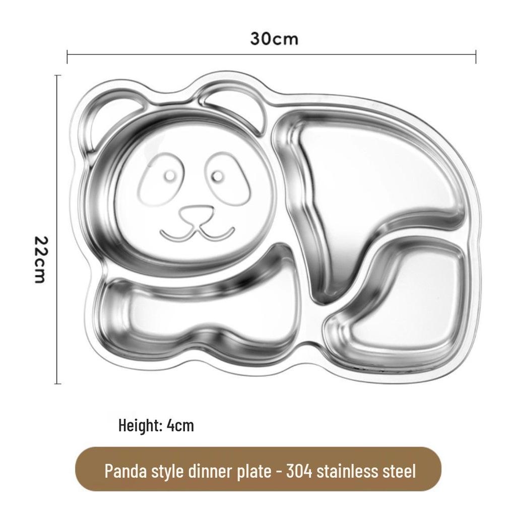 304 Stainless Steel Divided Plate for Children - Ideal for Kids, School Canteens, and Kindergarten Meals