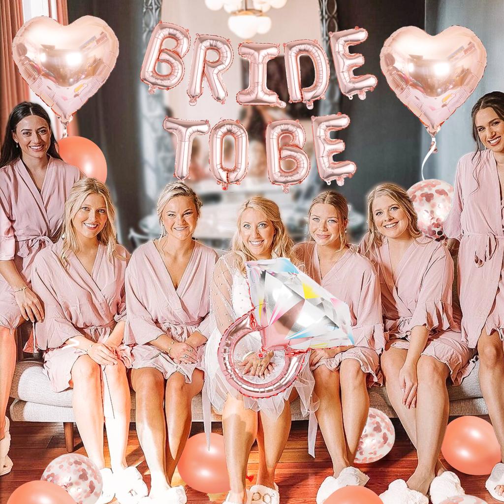 37 шт. Баннер «Будь невестой» из розового золота, кольцо с шампанским, воздушные шары для свадебного душа, девичник