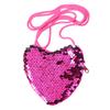 Kids Girls Heart Shaped Messenger Bag Shiny Fish Scale Styling Bag
