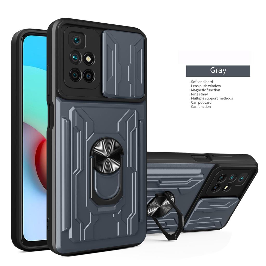 Camera Lens Protection Case For Samsung A02S A22 A12 A30 A50 S20 Ultra iPhone 11 12 13 Pro Max Removable Card Slot Bracket Finger Ring Phone Cover