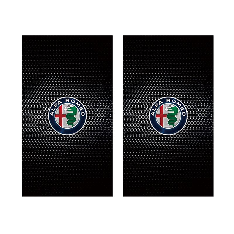 WPKMR1 Car Emblem Center Pillar Sticker Auto Door Decorative Stickers For Alfa Romeo 156 159 147 4C 8C 166 Giulia Giulietta Mito