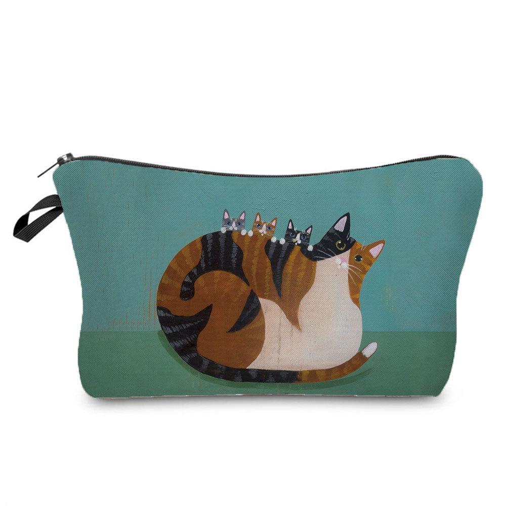 Женская косметичка с принтом кошки, органайзер для туалетных принадлежностей, дорожный чехол для хранения 6689