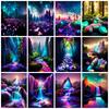 Алмазная живопись Новая коллекция Фэнтези Водопад Полная квадратная/круглая вышивка Мозаика Цветное дерево Пейзаж Домашний декор