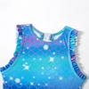 Blue Shiny Mermaid Kids Swimsuit One-piece Baby Girls Fish Scale Print Swimwear Summer Beachwear Bathing Suit