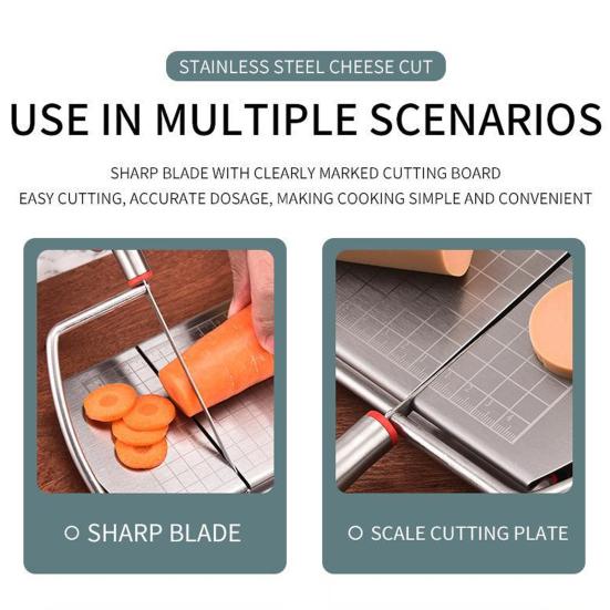 Режущая доска для нарезки сыра из нержавеющей стали для блоков сыра, масла, овощей, точная решетка