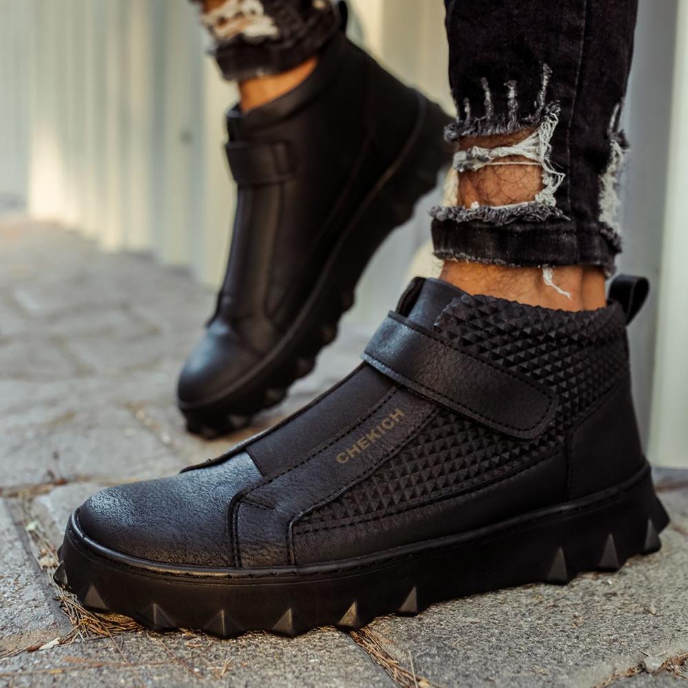 Chekich Мужская обувь, ботинки коричневого цвета, не кожаные застежки-липучки, удобная обувь для щиколотки зимнего сезона, эластичная лента, черная подошва, CH103