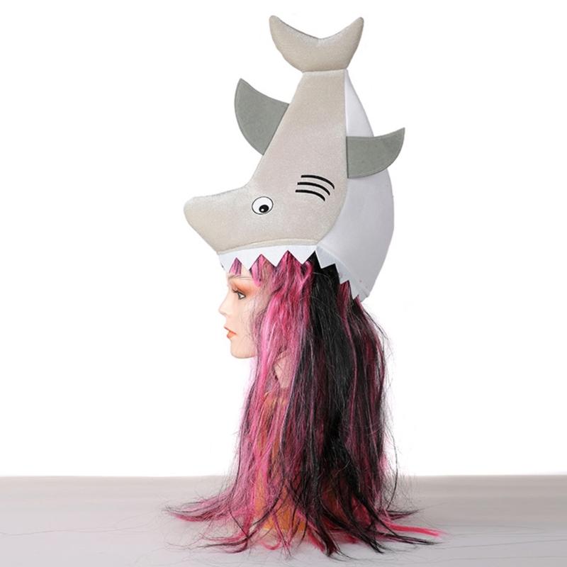 Хэллоуин Большая шапка-бини пуловер Оверсайз головной убор Вечеринка Праздник Наряд Теплая шапка Оверсайз Тема акулы для подростков